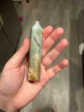 Carribean Calcite Blue and Brown Polished Stone Point